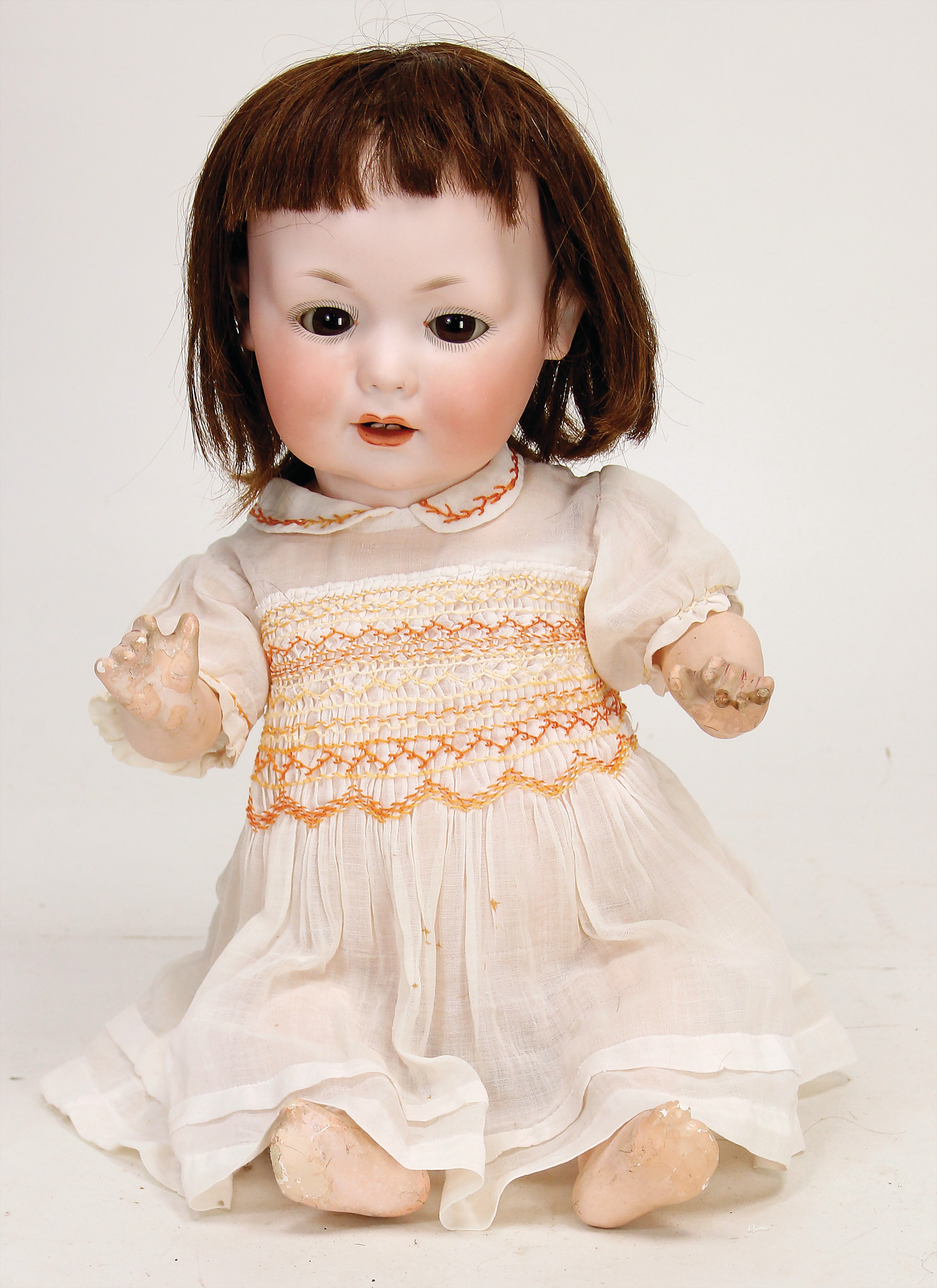Antique Alt Beck & Gottschalck Baby Bisque Doll 1361 40 Open Mouth 2 Teeth