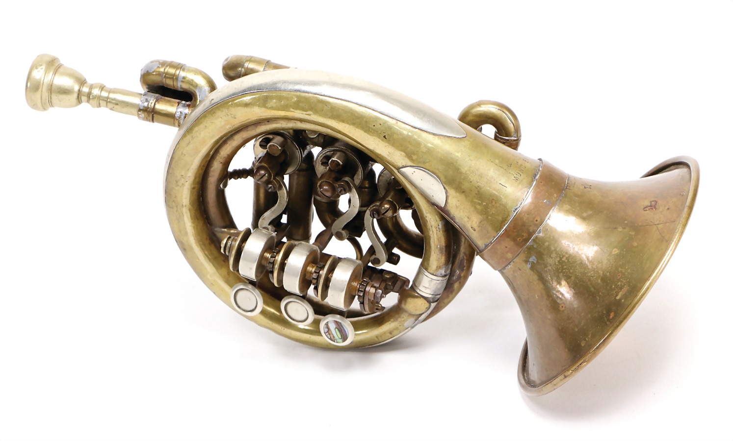 Messing Jagdhorn Posthorn  25 cm Brass  Horn Trompete  Militär Horn
